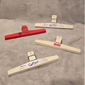Lot of 4 Vintage Promotional Chip Clips Central Illinois Air WJBC Immuno Dynamic